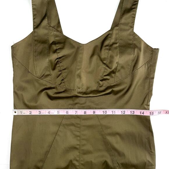 D. Exterior Made in Italy Olive Green Sheath Dress Size XS - Picture 10 of 14